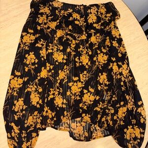 Floral Black and Gold Women's Blouse